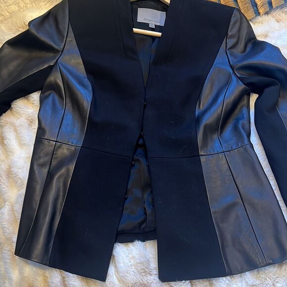 Classiques Entier leather/ knit jacket black size S/M - Picture 7 of 7